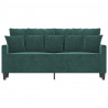 Sofa 2-osobowa, ciemnozielona, 140 cm, tapicerowana aksamitem