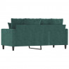 Sofa 2-osobowa, ciemnozielona, 140 cm, tapicerowana aksamitem