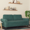 Sofa 2-osobowa, ciemnozielona, 140 cm, tapicerowana aksamitem