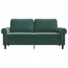 Sofa 2-osobowa, ciemnozielona, 140 cm, tapicerowana aksamitem