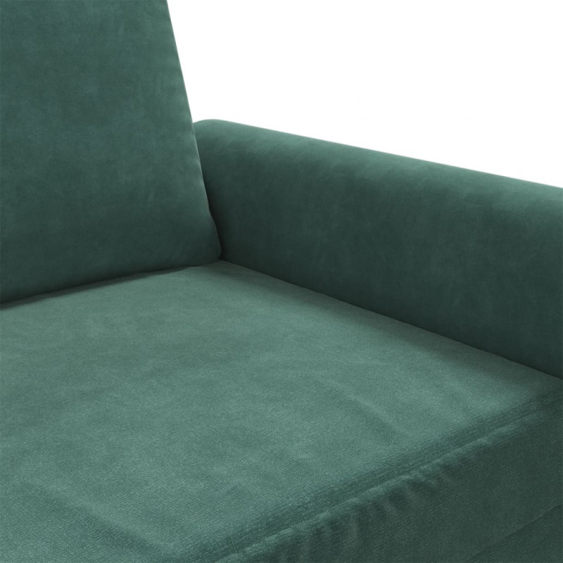 Sofa 2-osobowa, ciemnozielona, 140 cm, tapicerowana aksamitem