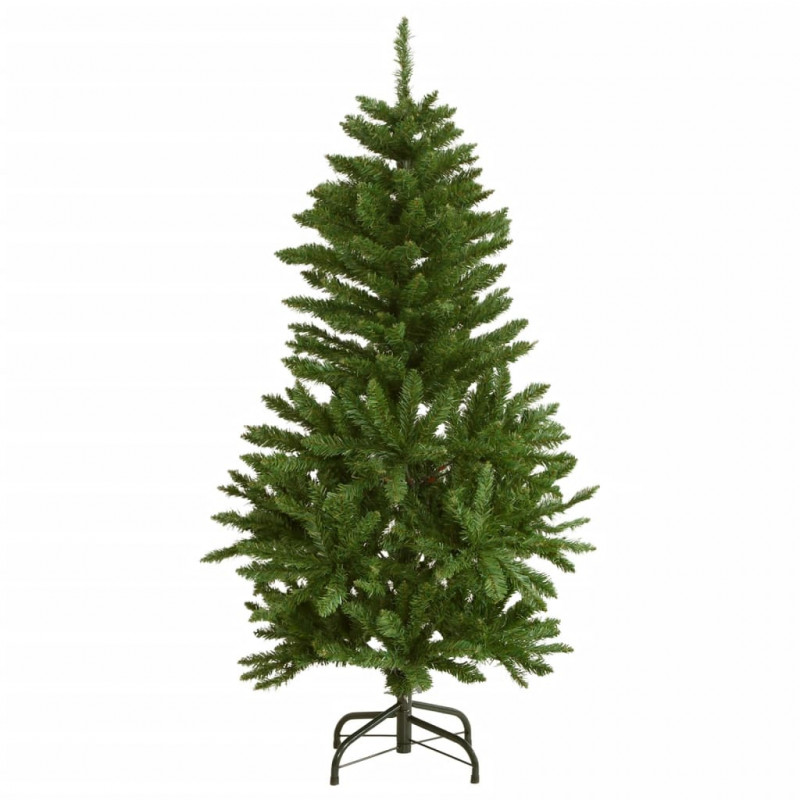 Sztuczna choinka na zawiasach, 150 lampek LED i bombki, 150 cm