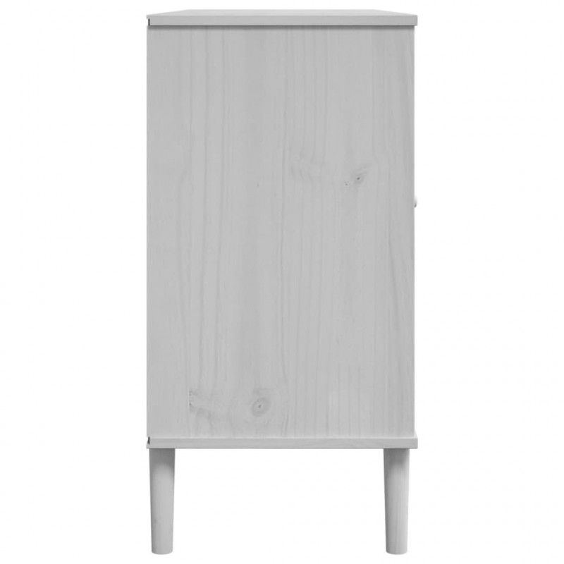 Szafka SENJA, imitacja rattanu, biała, 112x40x80 cm, sosnowa