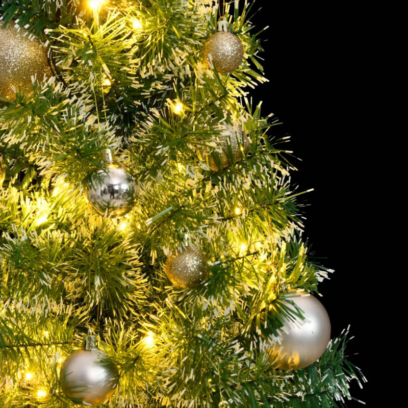 Sztuczna choinka ze 150 LED, bombkami i śniegiem, 120 cm