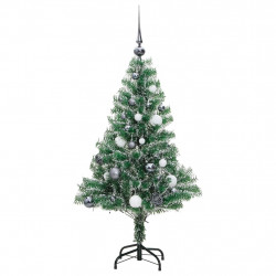 Sztuczna choinka ze 150 LED, bombkami i śniegiem, 150 cm