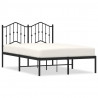Metalowa rama łóżka z wezgłowiem, czarna, 120x200 cm