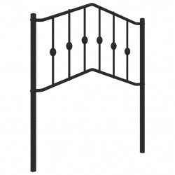 Metalowe wezgłowie, czarne, 75 cm