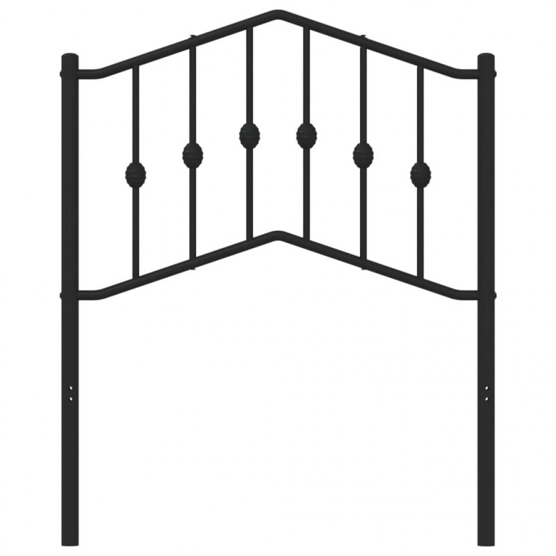 Metalowe wezgłowie, czarne, 75 cm