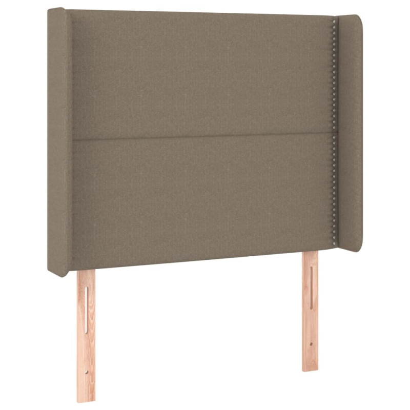Łóżko kontynentalne z materacem, taupe, 100x200 cm, tkanina