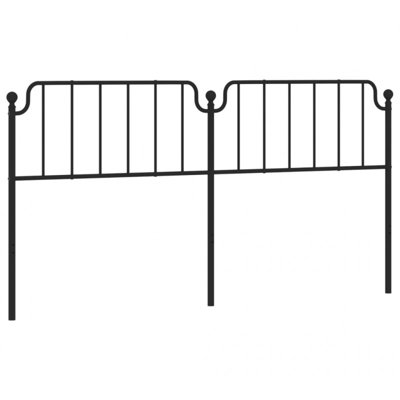 Metalowe wezgłowie, czarne, 200 cm