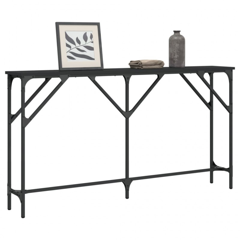 Stolik konsolowy, czarny, 140x23x75 cm, materiał drewnopochodny