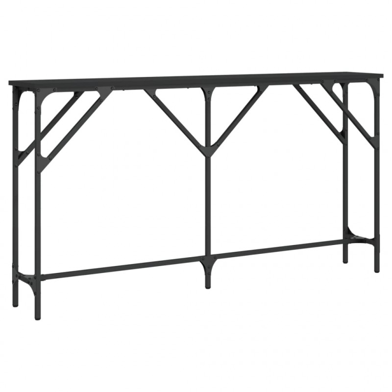 Stolik konsolowy, czarny, 140x23x75 cm, materiał drewnopochodny