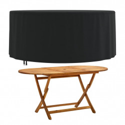 Pokrowiec na meble ogrodowe, okrągły, czarny, Ø182x71 cm, 420D