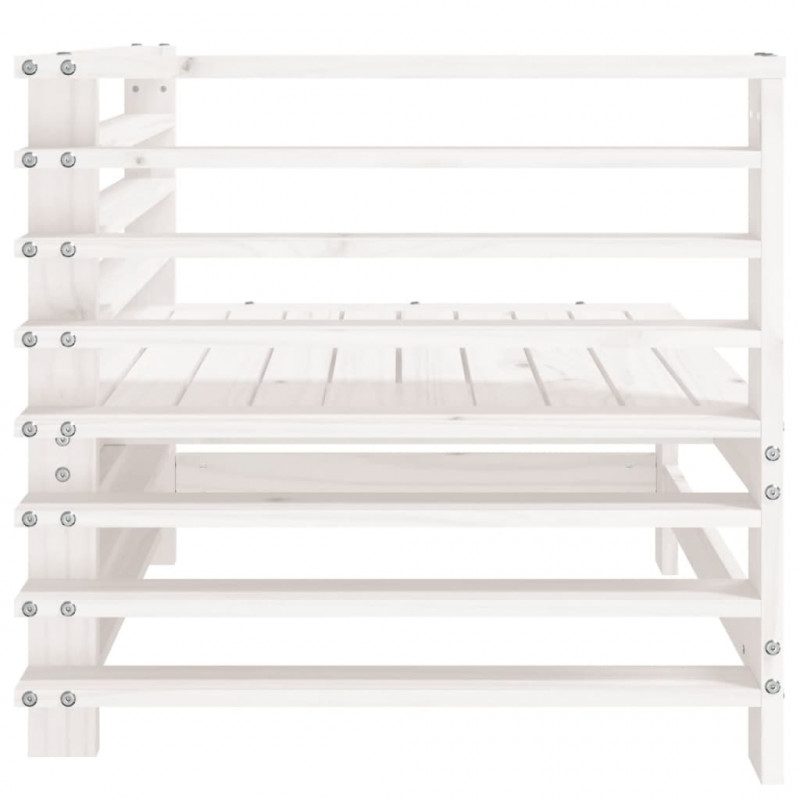 Ogrodowa sofa narożna, biała, lite drewno sosnowe