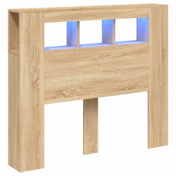 Wezgłowie łóżka z LED, dąb sonoma, 120x18,5x103,5 cm
