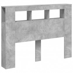 Wezgłowie łóżka z LED, szarość betonu, 140x18,5x103,5 cm