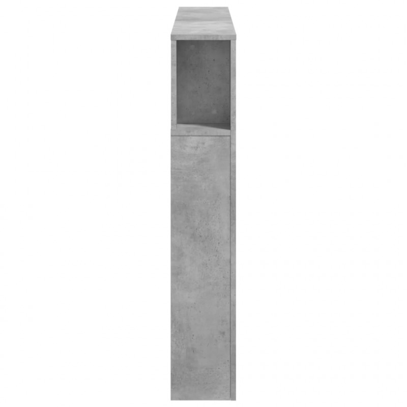 Wezgłowie łóżka z LED, szarość betonu, 140x18,5x103,5 cm