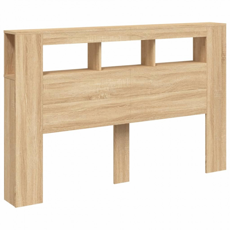 Wezgłowie łóżka z LED, dąb sonoma, 160x18,5x103,5 cm