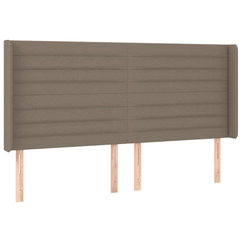 Łóżko kontynentalne z materacem, taupe, 160x200 cm, tkanina