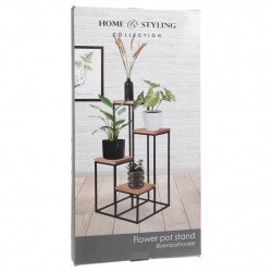 Home&Styling Stojak na rośliny z 4 półkami, naturalno-czarny