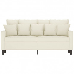 Sofa 2-osobowa, kremowy, 140 cm, tapicerowana aksamitem
