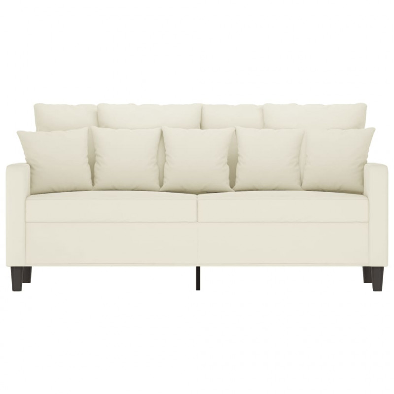 Sofa 2-osobowa, kremowy, 140 cm, tapicerowana aksamitem
