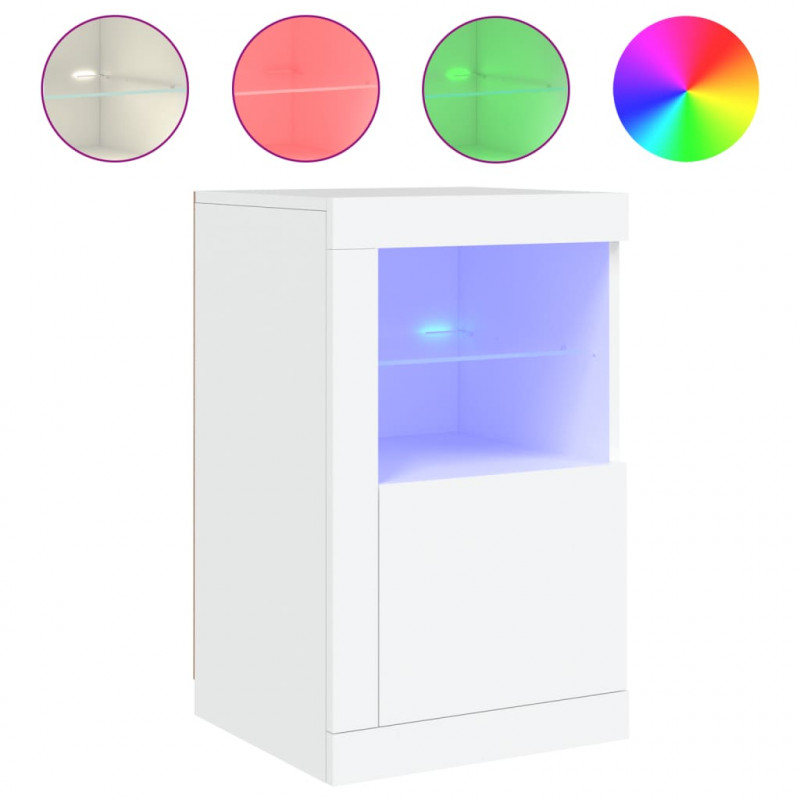 Szafki z LED, 2 szt., białe, materiał drewnopochodny