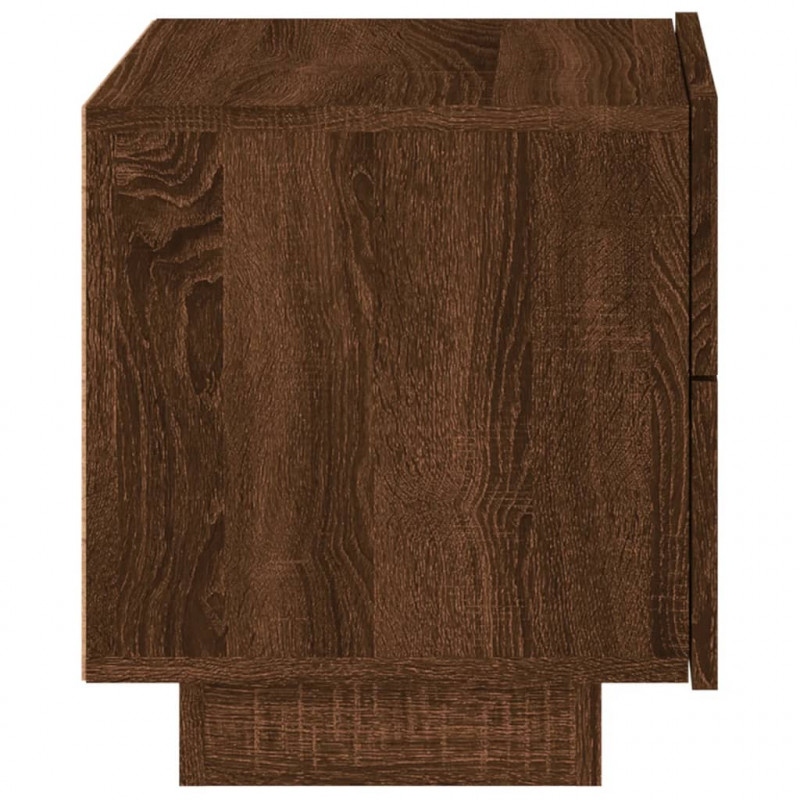 Szafka nocna z oświetleniem LED, brązowy dąb, 70x36x40,5 cm