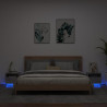 Szafki nocne z LED, 2 szt., szarość betonu, 40x39x37 cm