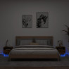 Szafki nocne z LED, 2 szt., przydymiony dąb, 40x39x37 cm