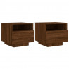 Szafki nocne z LED, 2 szt., brązowy dąb, 40x39x37 cm