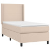 Łóżko kontynentalne, materac i LED cappuccino ekoskóra 80x200cm