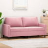 Sofa 2-osobowa, różowy, 140 cm, tapicerowana aksamitem