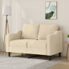 2-osobowa sofa, kremowa, 120 cm, tapicerowana tkaniną
