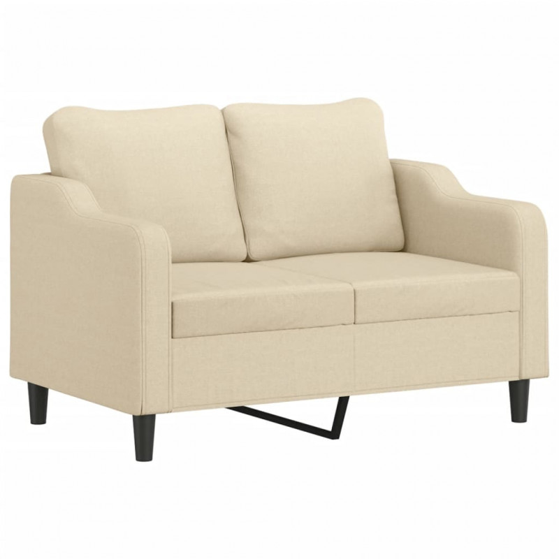2-osobowa sofa, kremowa, 120 cm, tapicerowana tkaniną
