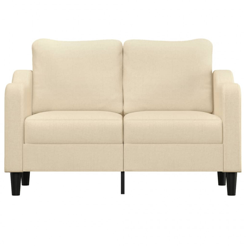 2-osobowa sofa, kremowa, 120 cm, tapicerowana tkaniną