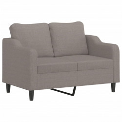Sofa 2-osobowa, kolor taupe, 140 cm, tapicerowana tkaniną