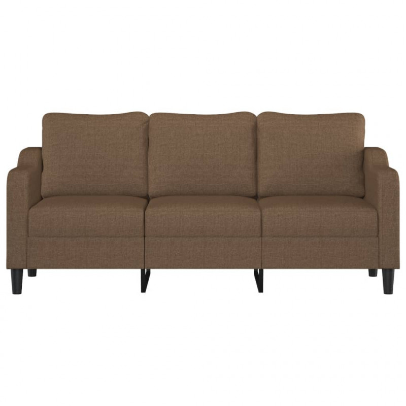 Sofa 3-osobowa, brązowa, 180 cm, tapicerowana tkaniną