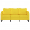 Sofa 3-osobowa, jasnożółta, 180 cm, tapicerowana tkaniną