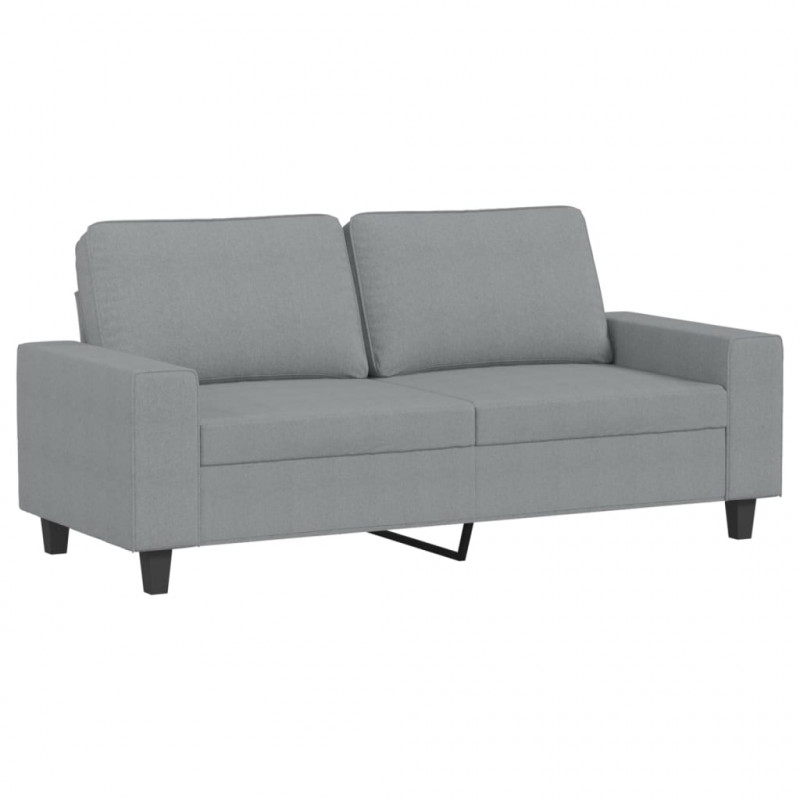 Sofa 2-osobowa, jasnoszara, 140 cm, tapicerowana tkaniną