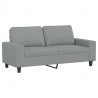 Sofa 2-osobowa, jasnoszara, 140 cm, tapicerowana tkaniną