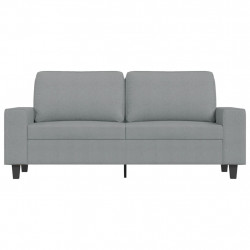 Sofa 2-osobowa, jasnoszara, 140 cm, tapicerowana tkaniną
