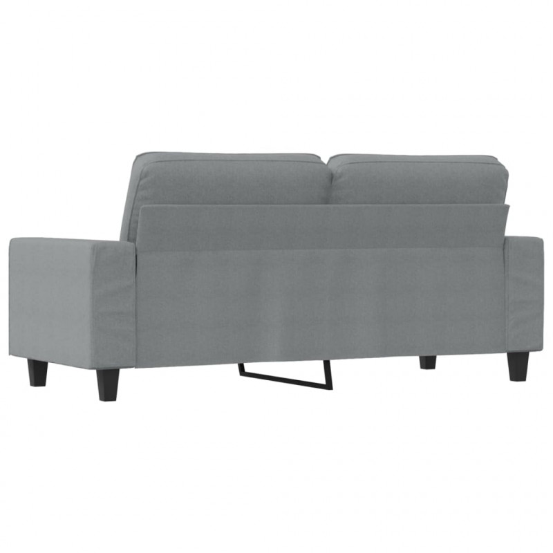 Sofa 2-osobowa, jasnoszara, 140 cm, tapicerowana tkaniną