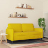Sofa 2-osobowa, żółta, 140 cm, tapicerowana aksamitem