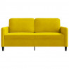Sofa 2-osobowa, żółta, 140 cm, tapicerowana aksamitem