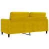 Sofa 2-osobowa, żółta, 140 cm, tapicerowana aksamitem