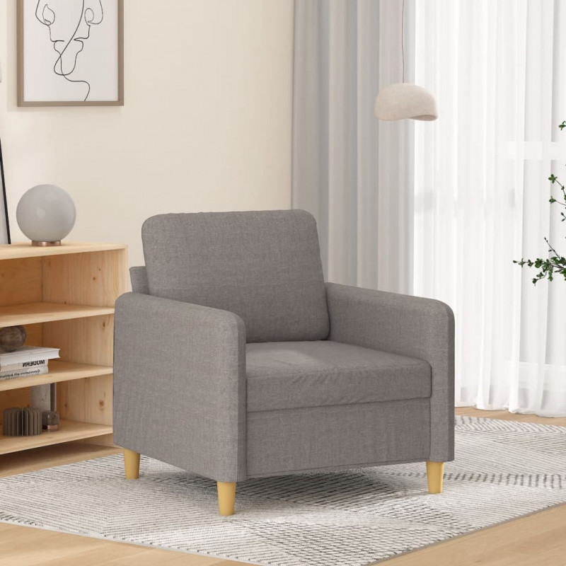 Fotel, taupe, 60 cm, obity tkaniną