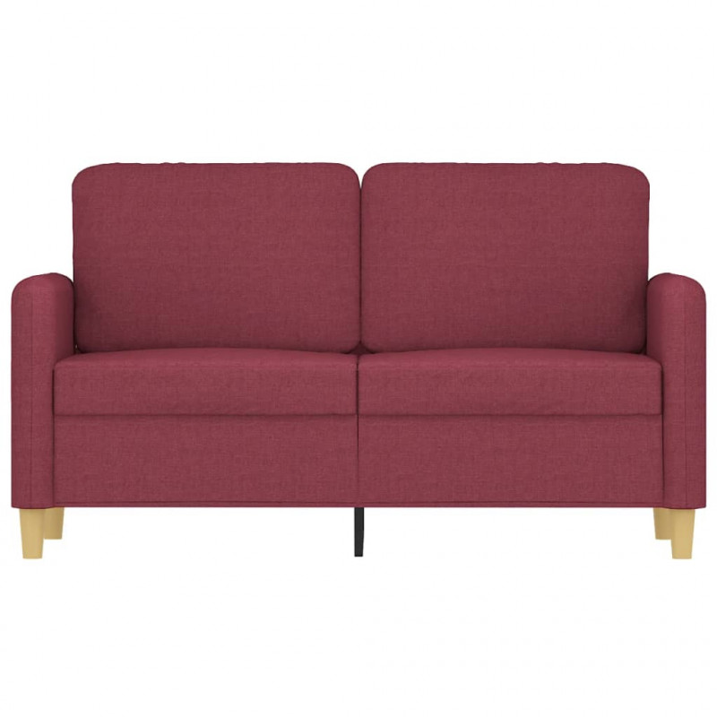 Sofa 2-osobowa, winna czerwień, 120 cm, tapicerowana tkaniną