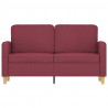 Sofa 2-osobowa, winna czerwień, 120 cm, tapicerowana tkaniną