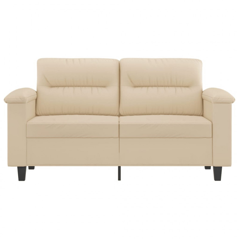 2-osobowa sofa, kremowa, 120 cm, tapicerowana mikrofibrą